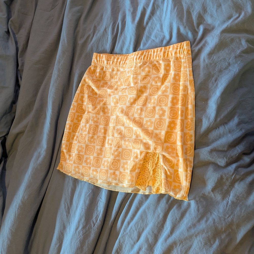 Forever 21 Orange Floral Skirt